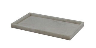 MarbleCrafter Vinca Pearl White Marble Large Amenity Tray -BA02-72PW