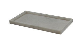 MarbleCrafter Myrtus Pearl White Marble Large Amenity Tray