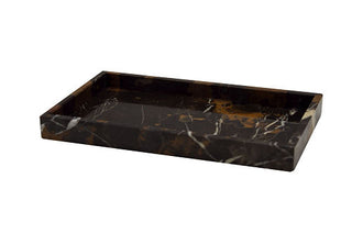 MarbleCrafter Myrtus Black & Gold Marble Small Amenity Tray