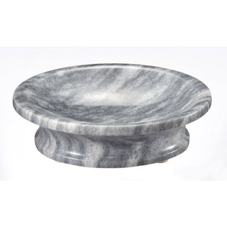 MarbleCrafter Vinca Cloud Gray Marble Round Soap Dish - BA01-41CG