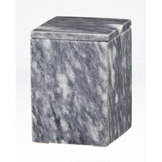 MarbleCrafter Myrtus Cloud Gray Marble Polished Finish Square Cannister - BA02-3CG