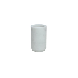 MarbleCrafter Eris Pearl White Marble Honed Finish Cylindrical Tumbler - BA03-2PW