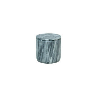 MarbleCrafter Eris Cloud Gray Marble Polished Finish 4" x 4" Cylindrical Canister - BA03-31CG