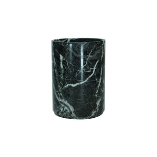 MarbleCrafter Eris Black Zebra Marble Polished Finish Waste Bin w/Liner - BA03-6BZ