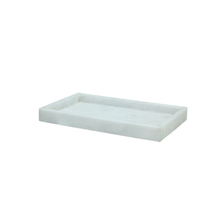 MarbleCrafter Eris Pearl White Marble Honed Finish Small Vanity Tray - BA03-7PW