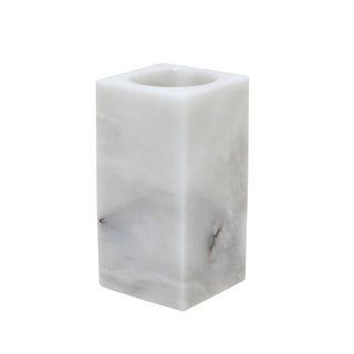 MarbleCrafter Sinon Pearl White Marble Honed Finish Square Tumbler