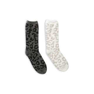 Barefoot Dreams CozyChic Barefoot in The Wild Women's Socks - One Size - Cream/Stone & Graphite/Carbon
