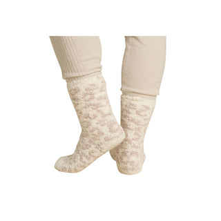 Barefoot Dreams CozyChic Barefoot in The Wild Women's Socks - One Size - Cream/Stone