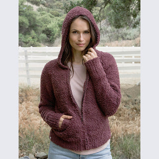 Barefoot Dreams CozyChic Women's Relaxed Zip-Up Hoodie - Rosewood