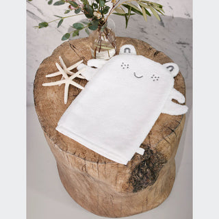 Barefoot Dreams Toddler Hooded Towel & Washcloth Set - Crab - Sea Salt Mitt