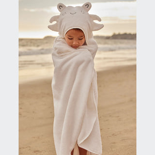 Barefoot Dreams Toddler Hooded Towel & Washcloth Set - Crab - Sea Salt