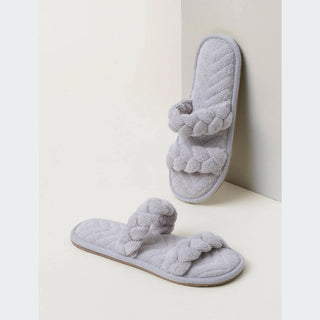 Barefoot Dreams TowelTerry Braided Slipper - Fog Gray