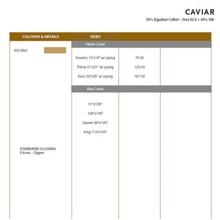 Celso de Lemos Caviar Luxury Bed Coverings - Sizes/Color
