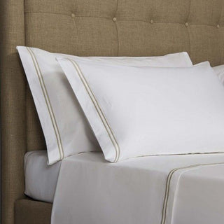 Frette Classic White/Khaki King Cases/pair