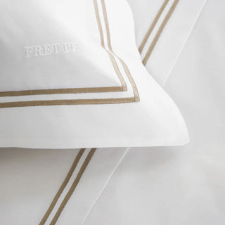 Frette Classic White/Kahki Sheet Set