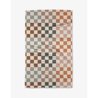 Geometry Tea Towel - Autum Checkers