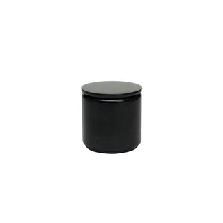 MarbleCrafter Eris Jet Black Marble Polished Finish 4" x 4" Cylindrical Canister