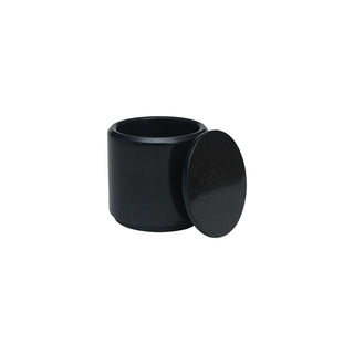 MarbleCrafter Eris Jet Black Marble Polished Finish 4" x 4" Cylindrical Canister - BA03-31JB