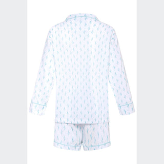 Marigot Lorient Block Print Short Pajama Set - Aqua Shells