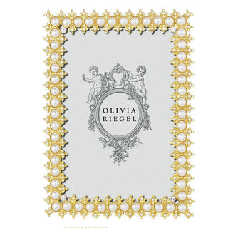 Olivia Riegel Gold Crystal & Pearl 5" x 5" Frame