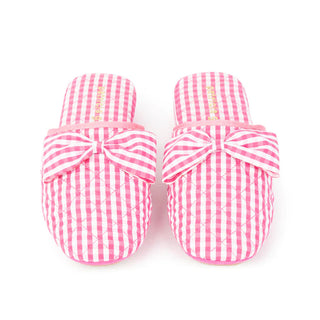 Patricia Green Zoe Gingham Check Slipper- Hot Pink