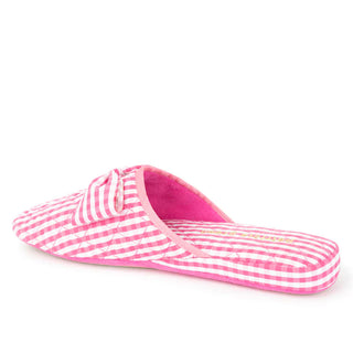 Patricia Green Zoe Gingham Check Slipper- Hot Pink