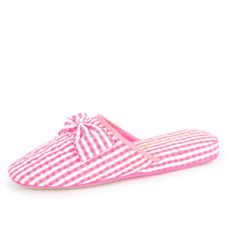 Patricia Green Zoe Gingham Check Slipper- Hot Pink