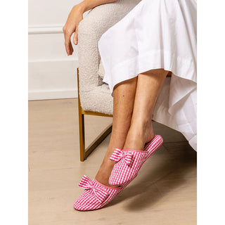 Patricia Green Zoe Gingham Check Slipper- Hot Pink