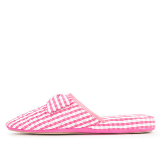 Patricia Green Zoe Gingham Check Slipper- Hot Pink