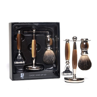 Perma Brand Faux Horn 3pc Shave Set (PB35)