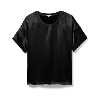 PJ Harlow Kennedy Satin Crew-Neck Tee - Black