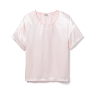 PJ Harlow Kennedy Satin Crew-Neck Tee - Blush