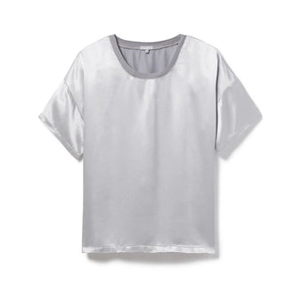 PJ Harlow Kennedy Satin Crew-Neck Tee - Dark Silver