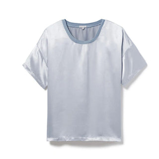 PJ Harlow Kennedy Satin Crew-Neck Tee - Morning Blue