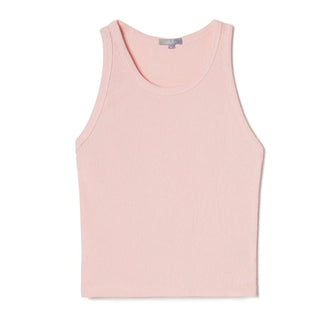 PJ Harlow Kyle Satin Crew-Neck Crop Tank - Blush