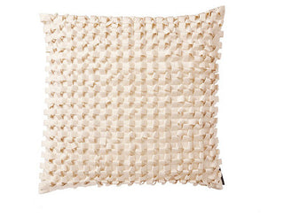 Lili Alessandra Ribbon Ivory Square Pillow 20" x 20"