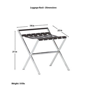 Roselli Trading Company Luggage Rack - Dimensions