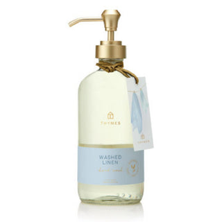 Thymes Washed Linen Large Hand Wash in Glass Dispenser 15.0floz