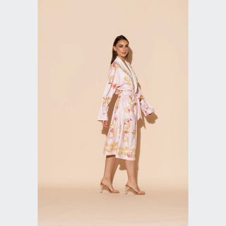 Wrap Up Butterfly Pink Long Robe