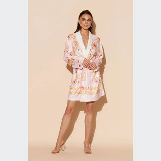 Wrap Up Buttefly Pink Short Robe