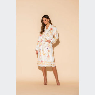 Wrap Up Butterfly White Long Robe