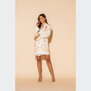 Wrap Up Buttefly White Short Robe