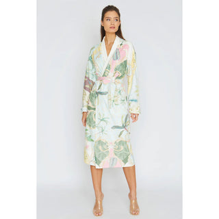 Wrap Up Dream of Palms Yellow Long Robe